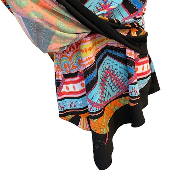 Coco Bianco Multicolor Sleeveless Asymmetrical Tunic Top or Minidress size L - Picture 6 of 10